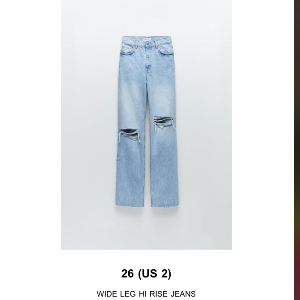 Zara wide leg hi rise jeans